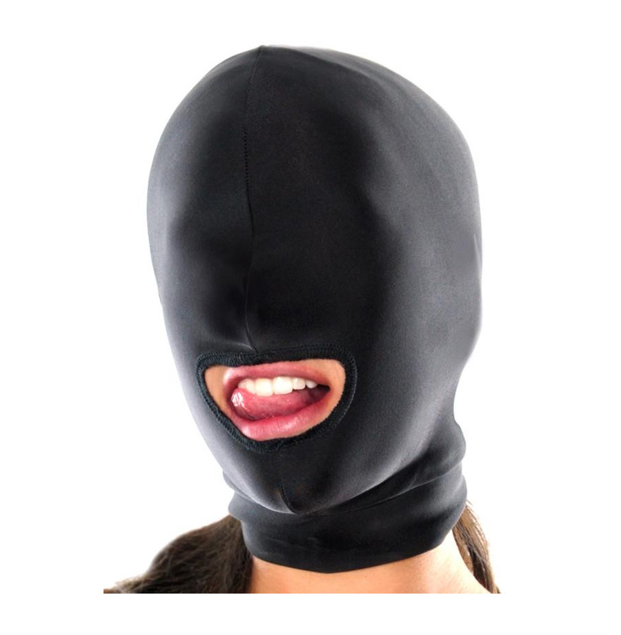 Spandex Open Mouth Hood Nero