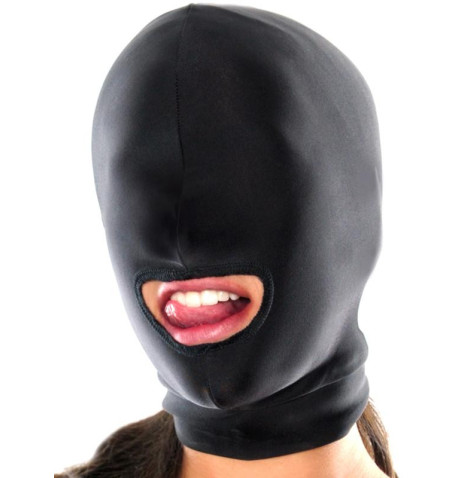 Spandex Open Mouth Hood Nero