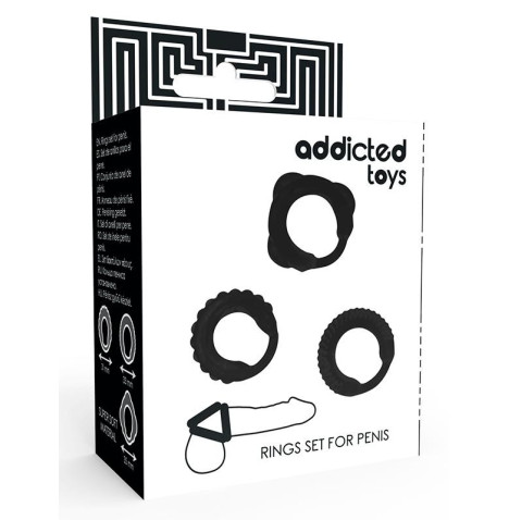 Addicted Toys - Set 3 rings Nero 