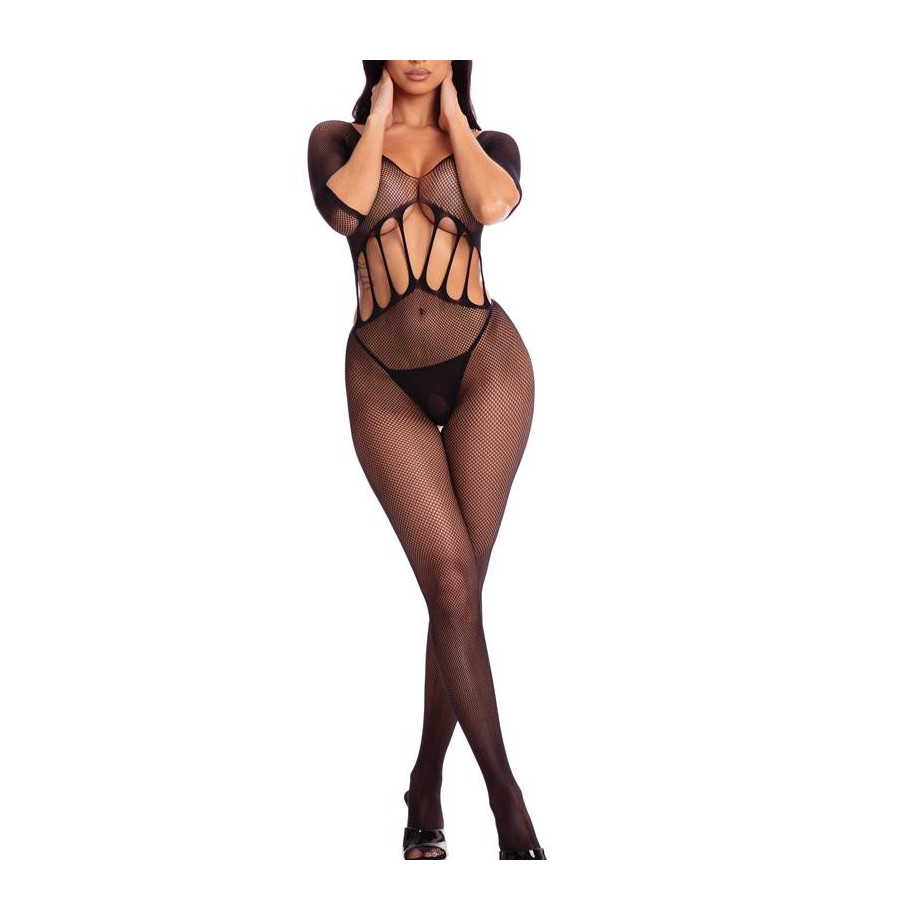 PinkLipstick - Bodystocking Amplify Crotchless Rete 