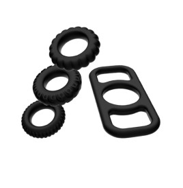 Cock Rings - Set 4 Pezzi Nero 