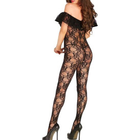 Leg Avenue - Bodystocking in Pizzo Floreale Nero Pizzo