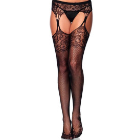 Leg avenue - calze con giarrettiera a goccia Nylon Nero