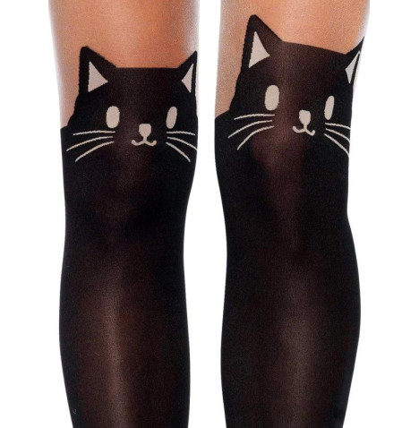 Leg Avenue - Collant Gatto Nero Nero Carne