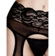 Curvy - Collant aperte Nylon Nero Pizzo 