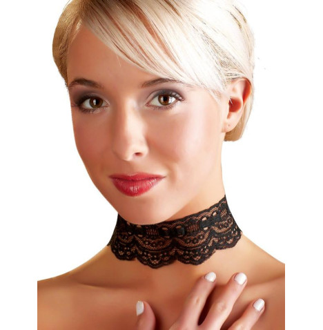 Collarino Ricami Nero Pizzo 