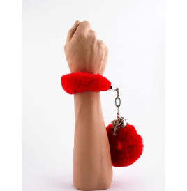 Manette Peluche Love Cuffs Rosso 