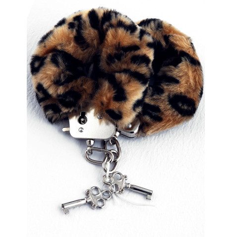 Manette Peluche Love Cuffs Leopardato