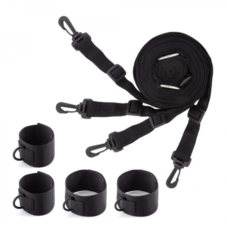 Crushious - Bed Restraints Kit Nero Elasticizzato 